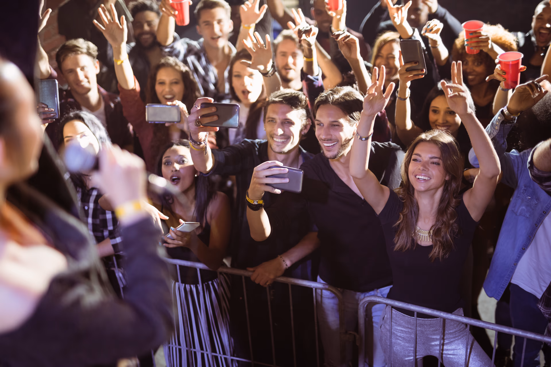 A full house at an event on the night, seen from the stage